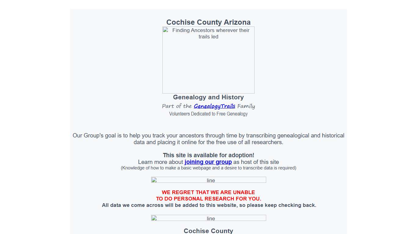 Free Records for Family Researching in Cochise County, Arizona